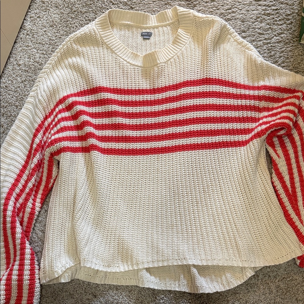 Striped Red and White Women's Sweater